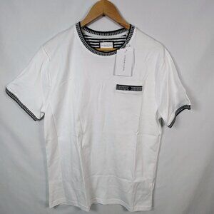 Denim & Flower Ricky Singh Men's XL White Short Sleeve T-Shirt NWT‎